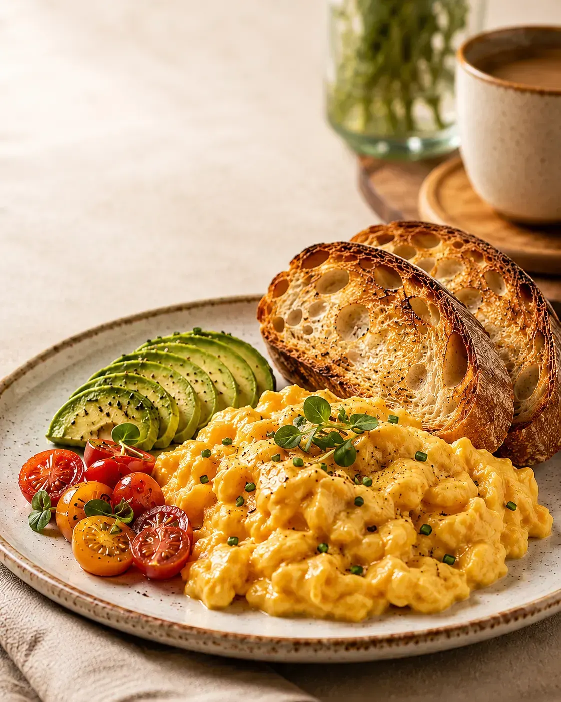 Huevos revueltos de la casa