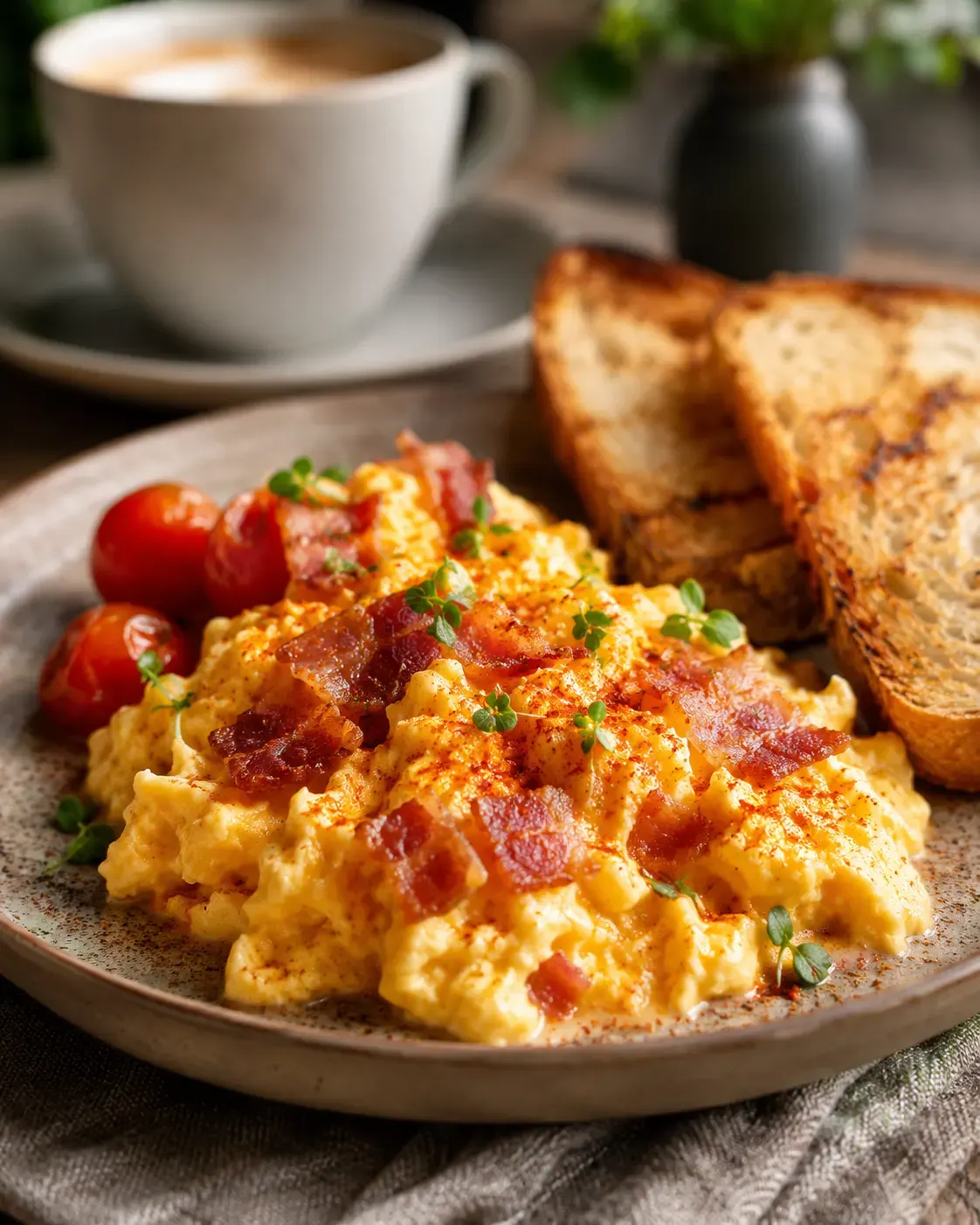 Huevos revueltos con toque ahumado